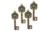 4 60mm Antique Bronze Classic Filigree Heart Metal Skeleton Key Charms